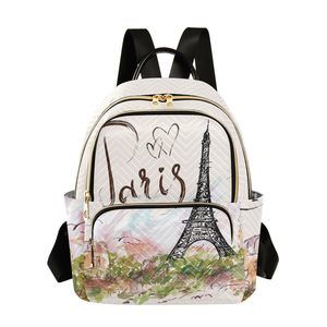 Paris Eiffel Tower Backpack Purse Quilted Mini Fashion Backpacks UwU